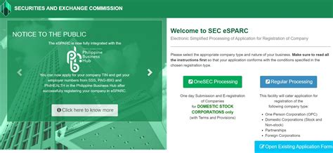eSPARC: The SEC's New Company Registration System.